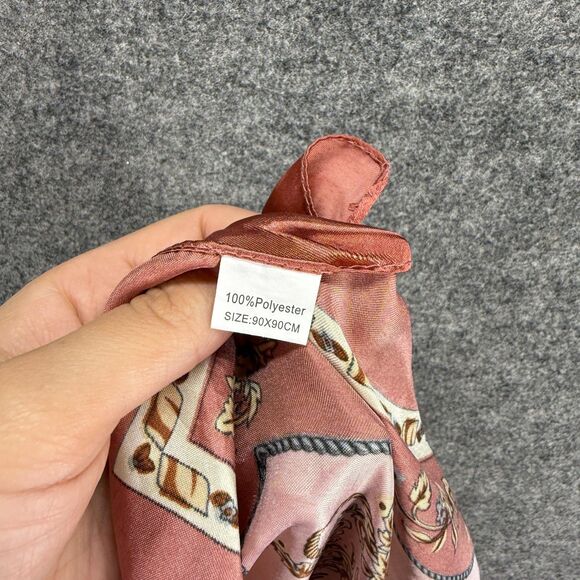 Chuntian Scarf Women Pink Geometric 90*90 cm Square Scarf Multifunctional - Picture 2 of 3